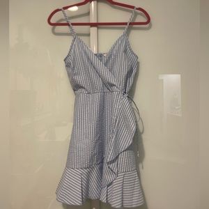 white and blue striped dress from macys